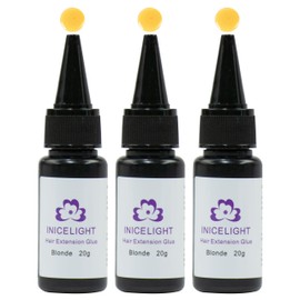 V Light Hair Extensions Blonde Glue, V Light Hair Extension Tool for uv Light Hair Extensions Machine kit (3, Blonde)