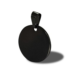 TSJ Stamping Blanks Round Metal Charms 10 PCS, Stainless Steel Blank Stamping Tags with Hole, 1 Inch (25mm) Black Punched Circle Disc