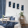 ONIZHITY 4 Pcs Blue and Gold Bathroom Decor Navy Blue