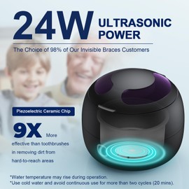 Upgraded Ultrasonic Retainer Cleaner, 45kHz Retainer Cleaner Machine for Denture Cleaner, Retainer Cleaner, Mouth Guard Cleaner, Night Guard Cleaner, Denture Cleaner with 200ML Dental Cleaning Pod