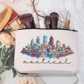 MEIKIUP Montreal Travel Makeup Bag Canada Montreal Travel Souvenir Montreal Lovers Gift Canada Montreal Vacation Gift (CA Montreal Bag)