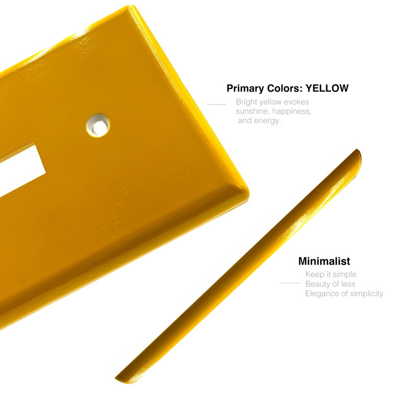 ENBRIGHTCO Toggle Light Switch Wall Plate Cover, 1-Gang, Yellow,Polycarbonate,Standard Size