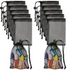 12 Pcs Small Mesh Bags Black Nylon Drawstring Bags with