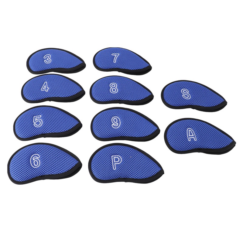 10pcs Golf Club Head Cover Breathable Nylon Mesh Soft Lining
