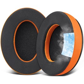 SOULWIT Cooling Gel Replacement Earpads Cushions for HyperX Cloud 1/2/3/Pro/Core/Alpha/Alpha S/Alpha Pro/Flight/Flight S/Stinger/Stinger S, CloudX Stinger/Stinger Core/Flight Headset - Orange