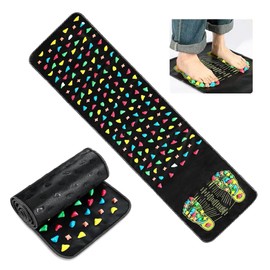 KBIBCK Foot Massage Mat, Acupuncture Mat for Feet, Reflexology Mats, Imitation Stone Foot Massage,Reflexology Walk Stone FootMassage,Foots Massages StoneMats with Chart for FootRelaxation (120x35 cm)