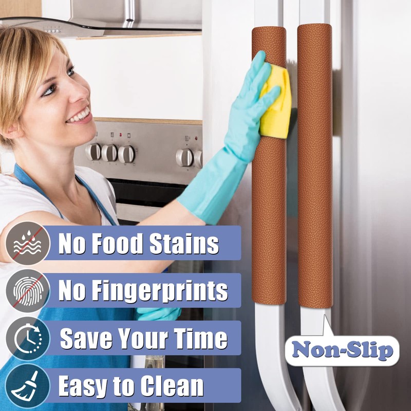 Metonsto Refrigerator Handle Covers, 5PCS Leather Kitchen Appliance Handle Covers,