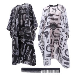 BIUDECO 1set Anti-Static Hair Cutting Cape Hairdressing Gown Capes Tuck Comb Comfortable for Salon Use Keeps Clothing Clean During Haircuts