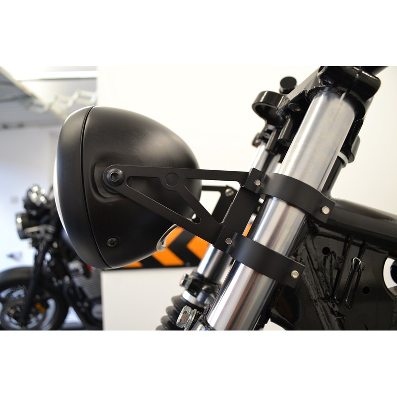 Alchemy Parts Pair of Black CNC Machined Headlight Brackets/Fork Clamps