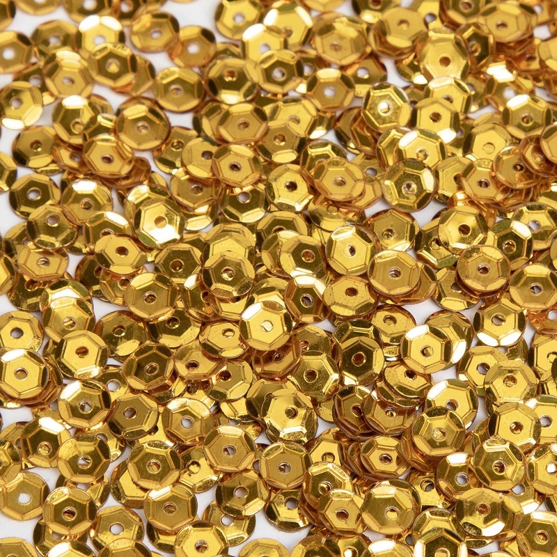 Gold, 5mm Cupped Sequins, 800pc