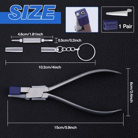 LEONTOOL Nylon Concave Eyeglass Pliers, Stainless Steel Spectacle Frame Adjusting Pliers, 6-Inch Eyeglass Arms Frame Plier Optical Eyeglasses Repair Tool Kit with Mini Screwdriver and Replacement Jaws