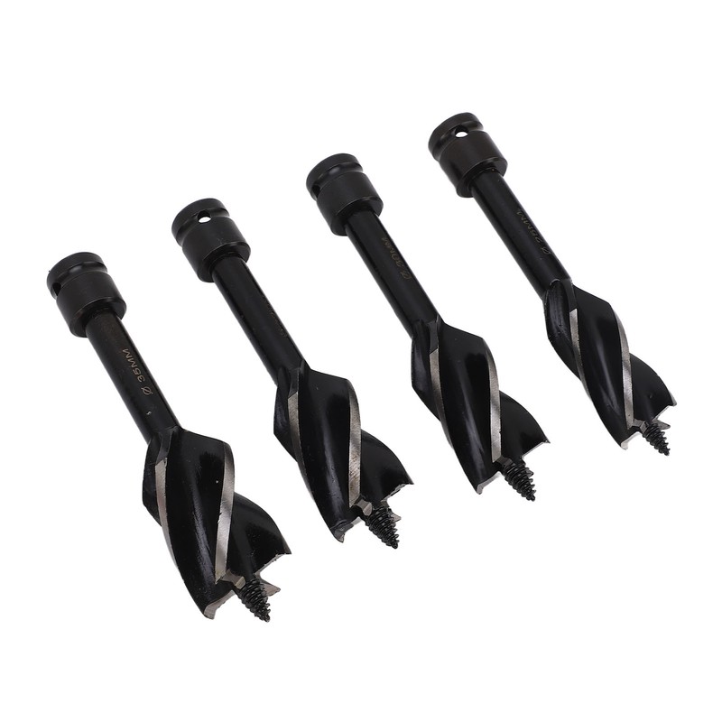4 Pcs Wood Auger Bit 4 Flute Detachable Hex Shank