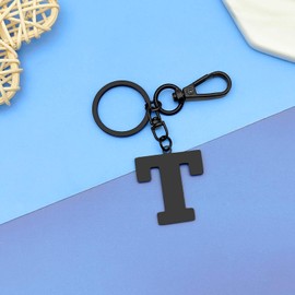 Initial Letter Keychain for Handbag Wallet Purses Backpack Monogram Letter Keychain Letter T Alphabet Keyring Metal Letter Key Ring for Friends Colleague Stainless Steel Letter Pendant Car Keyring