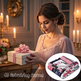 40th Birthday Women, Gift 40th Birthday Woman, 40th Birthday Women, Birthday 40th Woman, Gifts for Women 40th Birthday, Gifts for Women from 40, Decoration 40th Birthday Women Blanket 150 x 130 cm