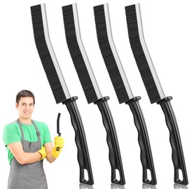 Powmag 4pcs gap cleaning brush, hard bristle corner cleaning brush, gap cleaning brush set, joint brush, gap cleaning brush, flat, cleaning brush for bathroom, kitchen, window frame, tile floors