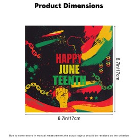 24Pcs Juneteenth Paper Napkins,Happy Junteenth Paper Party Napkins,June 19th Independence Day Party Supplies 6.7 * 6.7inch Disposable Napkins for Celebrate African American Freedom Day Decorations