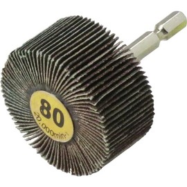 Yanase Impact Flap Wheel with Shaft [0.25 inch (6.35 mm) Axis] φ2.0 x 1.0 x 0.25 inches (50 x 25 x 6.35 mm) A#80 HUFN505