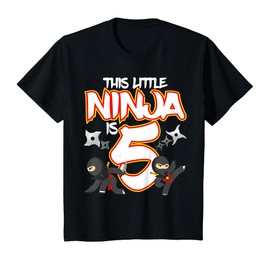 5 Year Old Ninja Birthday Party Martial Arts Karate 5th Gift T-Shirt