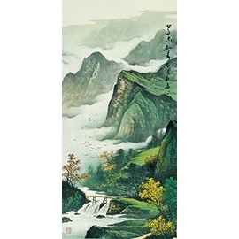 EAPEY Chinese Wall Scroll Japanese Wall Art Hanging Japanese Scroll Japanese Scroll Wall Art Asian Wall Scroll Decor Living Room