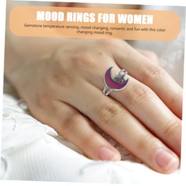 SAFIGLE Mood Rings for Jewelry Rings for Women Star and Moon Ring Titanium Mood Ring Metal