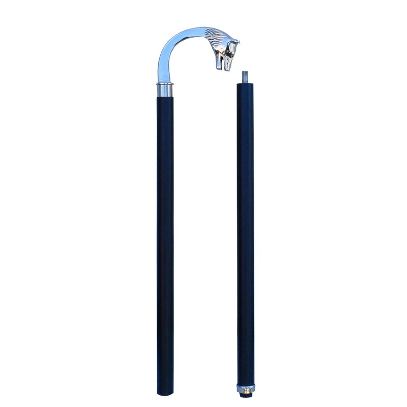 FYNJREX Vintage Antique Wolf Chrome Walking Cane Wooden Walking Stick