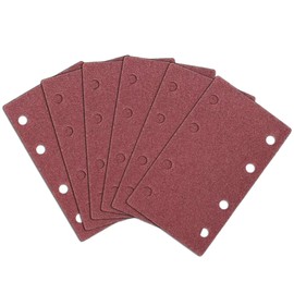 80 x 133 mm Sanding Sheet Set, 25 Pieces Sandpaper with 8 Holes, Rectangular Sanding Sheet for Orbital Sander (Grit 80)