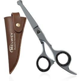 Tijeras de bigote para hombre de 14 cm, de acero inoxidable de alta calidad, tijeras para recorte de barba y bigote con puntas redondeadas para un aseo preciso y seguro para la nariz, las