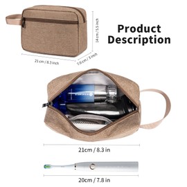 XIRYOHEAUR Small Travel Toiletry Bag for Men & Women,Portable Makeup Organizer & Dopp Kit Pouch (Camel)