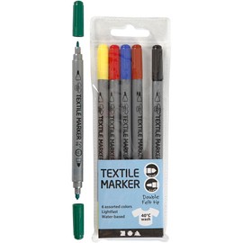 Creativ Company Fabric Markers, asstd Colors