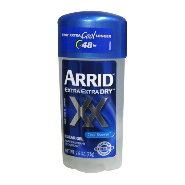 Arrid Extra Extra Dry Antiperspirant Deodorant Clear Gel, Cool Shower, 2.6 Oz (6 Pack)