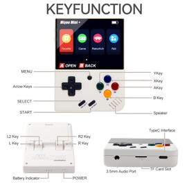 Miyo Mini Plus Handheld Retro Game Console, Built -in 64G TF Card, 7,000 Classic Games, 3.5 -Inch IPS Screen, Supports WiFi, with Storage Bag ( White, 64G)
