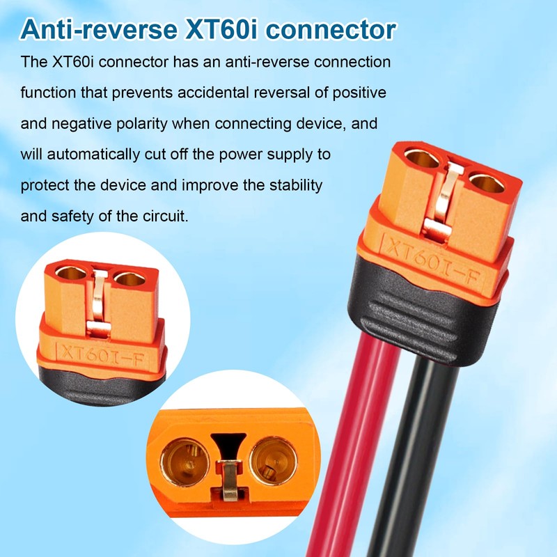 MOOKEERF Solar to XT60i Cable 10AWG with Flame Retardant Protective