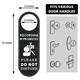 MUKA Do Not Disturb Door Hanger Sign Recording in Progress Door Sign Available Come in Please Knock Sign, PU, 9.4"X3.1"