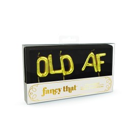 Genuine Fred Lighten UP Party Candles, Old AF, Metallic Gold Balloon-Style Letter Candles, Hilarious Candles for Retirement Celebrations and Milestone Birthdays