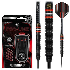 WINMAU Pro-Line Tungsten Steeltip Dart Set 26 gram with Prism Alpha Flights and Prism Force Shafts (Stems)