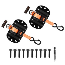 Forccord 2-Pcs Retractable Ratchet Straps Fit for 2015-2025 2026 Ford F150 Ratchet Straps Truck Trailer Tie Down Anchors Car Accessories with S-Hook, 8-Pcs Screws