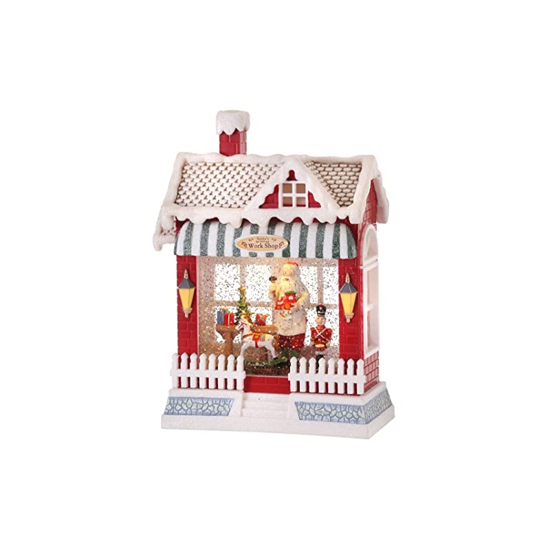Regency International 10" LED Timer Nutcracker Workshop Water Globe