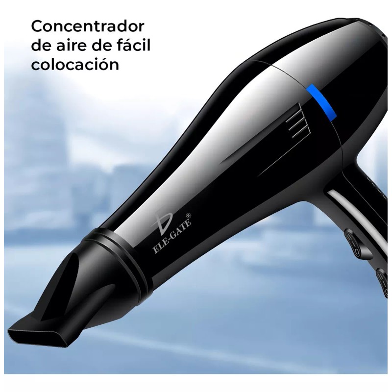 Ele-Gate Secadora De Cabello Profesional Portátil 1000w Frio Calor Color