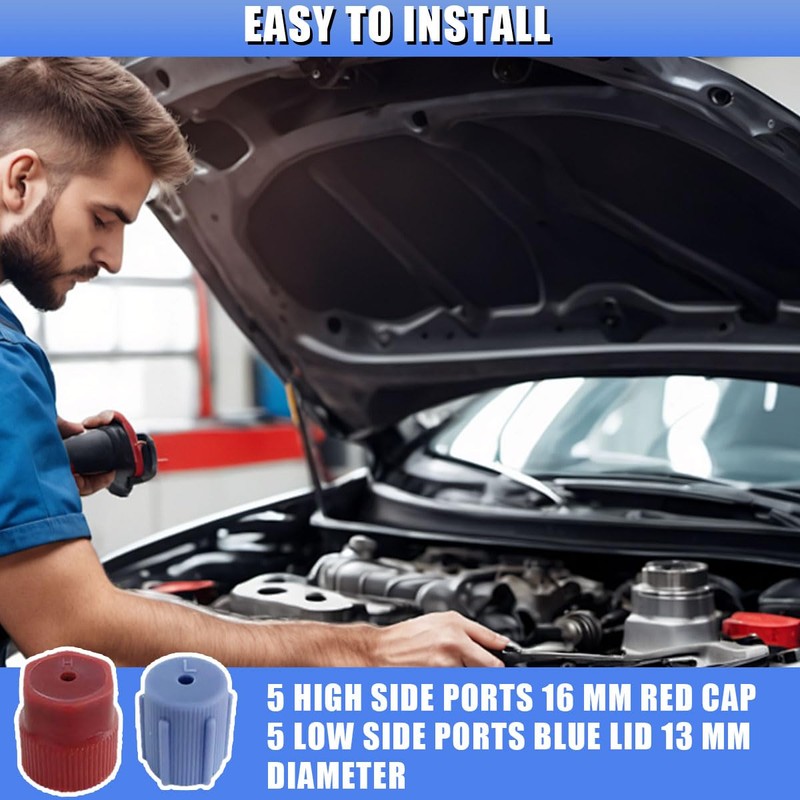 GAOLAOSY R134a AC Valve Cap Kit, 13mm & 16mm Air