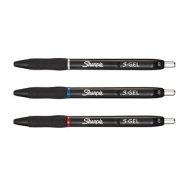 Sharpie S-Gel | Gel Pens | Medium Point (0.7mm) | Black, Red & Blue Ink | 3x 3 Count