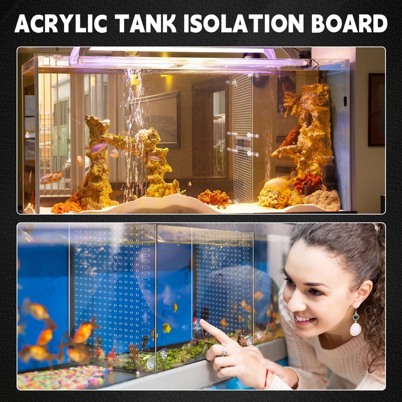 Nuanchu 4 Set Acrylic Fish Tank Divider 17 x 10''