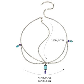 Vintage Head Chain Bronze Turquoise Headpiece Beaded Costume Festival Hair Accessories for Women