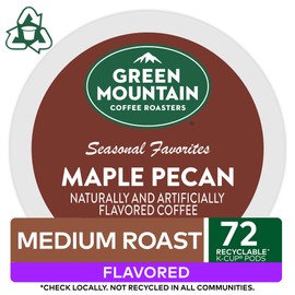 Green Mountain Coffee Roasters Maple Pecan, Single-Serve Keurig K-Cup Pods, Flavored Light Roast Coffee, 72 Count