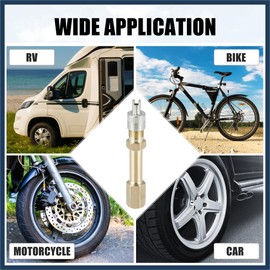 INFINAUTO 2pcs 50mm/1.97" Long Brass Auto Tire Valve Extension Adaptor Air Tyre Stem Extender Inflation Stright Bore for Car Truck Motorcycle Bike Mower Scooter Stylish Design