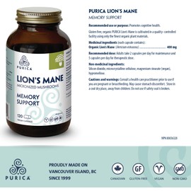 PURICA - Lion's Mane - 120 Count (Pack of 1)