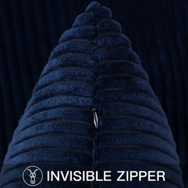 Artscope Cozy Striped Corduroy Cushion Cover 45x45cm Super Soft Decorative Square Throw Pillow Covers Case for Sofa Couch Bedroom Car Decor 18 x 18 Inches, Navy Blue