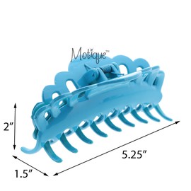 4 Inch Scalloped Jaw Clip With Holes-Turquoise