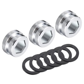 QUARKZMAN M24 to M22 Male Thread Nipple x 3 Pieces Straight Reducer Pipe Fitting for Tap Adapter, [Silver]