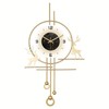 Modern Deer Wall Clock For Living Room, Large Golden Decorative