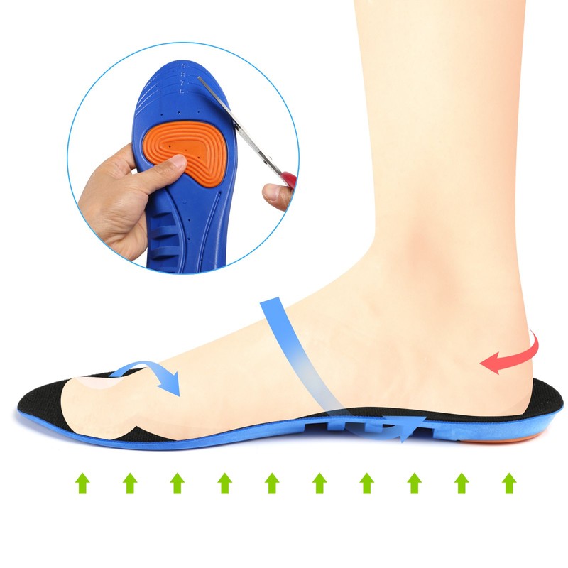 LIHAO Unisex Insoles Gel Insoles Arch Support with Cuttable Sizing